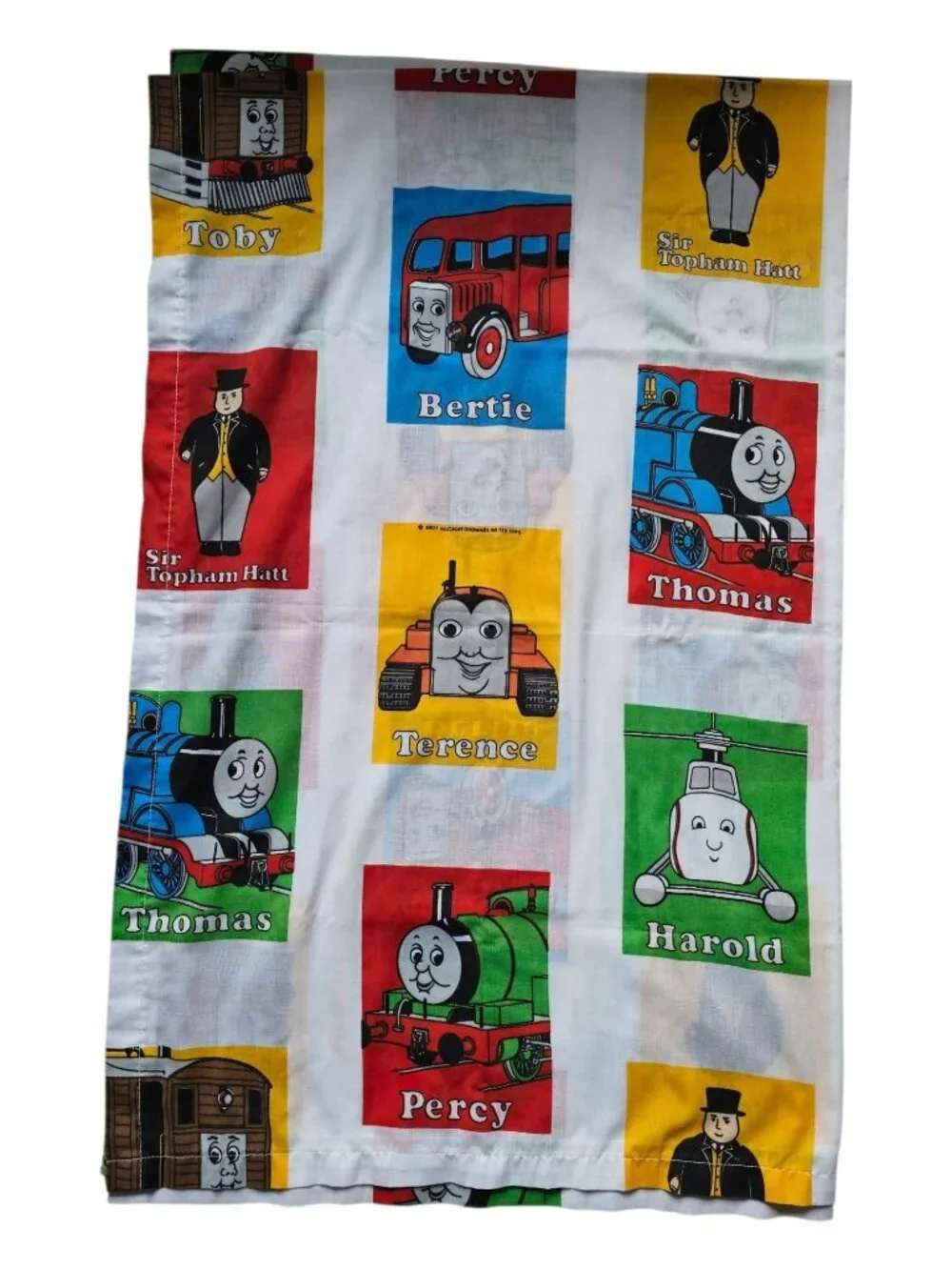 1992 Britt Allcroft Thomas the Train & Friends crib flat sheet